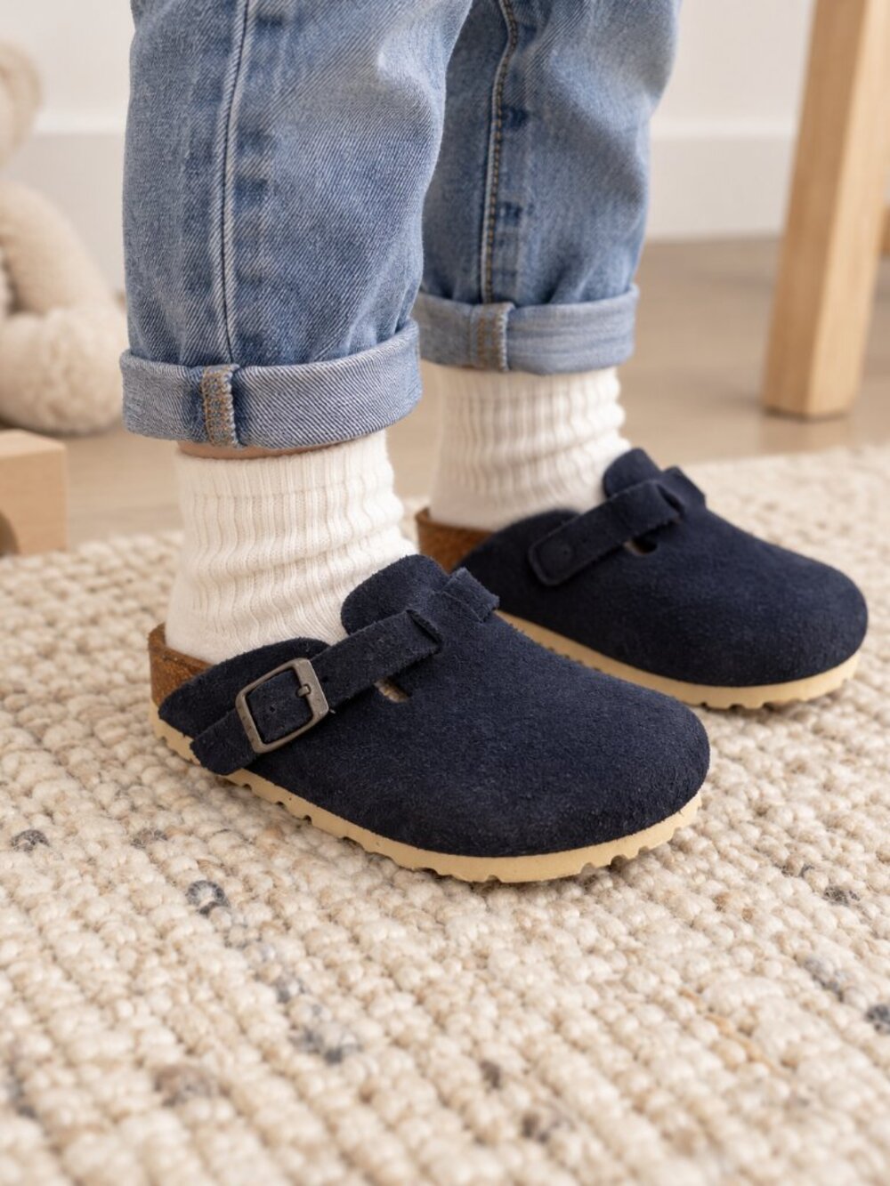 Birkenstock Kids Boston Navy Clogs Size EU 26, US 8.5 (Toddler boy)